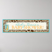 Safari Giraffe Baby shower Banner Poster (Voorkant)