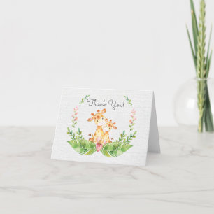 Safari Giraffe Baby shower Bedankt Opmerking