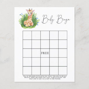 Safari Giraffe - Baby shower bingogame