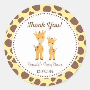 Safari Giraffe Baby shower Sticker