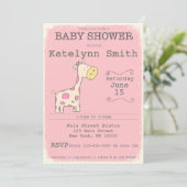 Safari Giraffe Baby shower Uitnodiging (Staand voorkant)