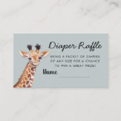 Safari Giraffe Luier Raffle Baby shower Informatiekaartje (Voorkant)