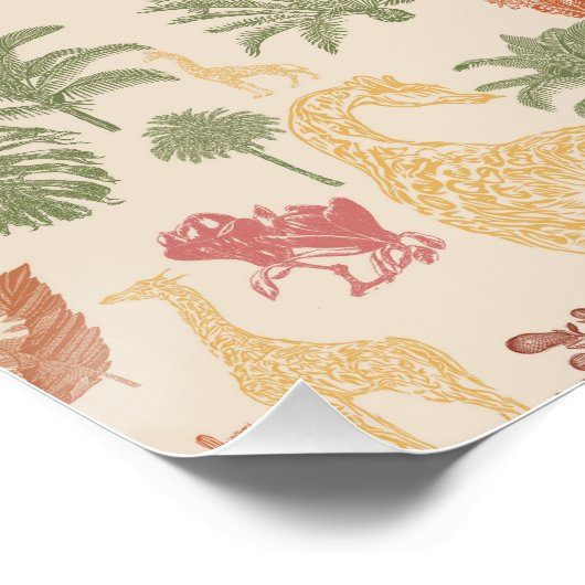 Safari Giraffe & Palm Leaves Nursery Perfect Poster (Hoek)
