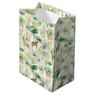 Safari Giraffe Pattern Africa Wildlife Theme Medium Cadeauzakje