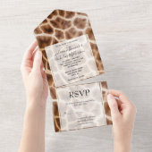 Safari Giraffe Print All In One Uitnodiging (Afscheurbaar)