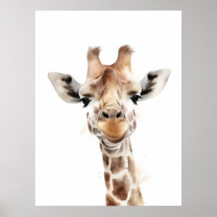 Safari Giraffe Wall Art Poster