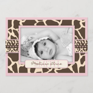 Safari Girl-aankondigingskaart Kaart