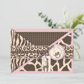 Safari Girl Invitation Card Kaart (Staand voorkant)