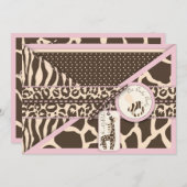 Safari Girl Invitation Card Kaart (Voorkant / Achterkant)