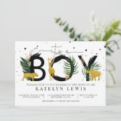 Safari Gold Animaux Baby shower Invitation (Debout devant)