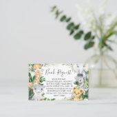 Safari Greenery Baby shower Book Request Card Visitekaartje (Staand voorkant)