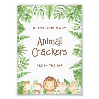 Safari Guess Game Baby shower - Bewerkbaar bord Foto Afdruk