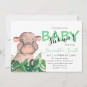 Safari hippo invitation bébé (Devant)