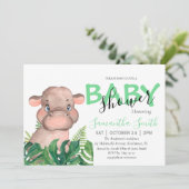 Safari hippo invitation bébé (Debout devant)