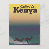 Safari in Kenia vakantie-poster Briefkaart (Voorkant)