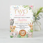 Safari Invitation Anniversaire Deux Animaux Sauvag (Debout devant)