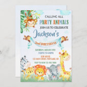 Safari invitation anniversaire Deux invitation sau (Devant / Derrière)