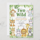 Safari Invitation Anniversaire Deux Wild Boy Invit (Devant)