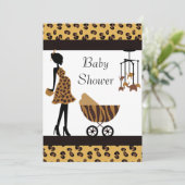 Safari Invitation Baby shower afro-américaine (Debout devant)