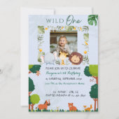 Safari Invitations d'anniversaire Wild One Party (Devant)