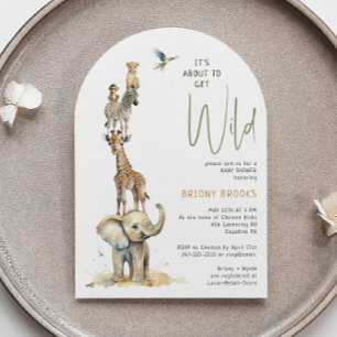 Safari "It's About To Get Wild" Baby shower Arch Kaart