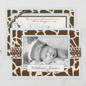 Safari Jongens Aankondigingskaart Aankondiging (Voorkant / Achterkant)