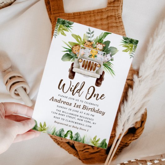 safari jungle 1er anniversaire invitation