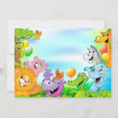 Safari jungle 1ère anniversaire carte d'invitation (Dos)