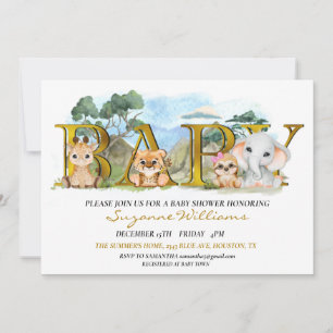 Safari Jungle Afrika Baby Shower Kaart