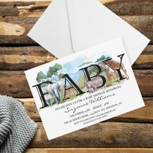Safari Jungle Afrika Dier moeders Baby Shower Kaart