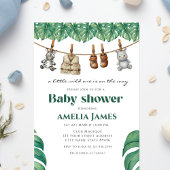 Safari Jungle Animals wild one boy Baby Shower Kaart