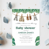 Safari Jungle Animals wild one boy Baby Shower Kaart