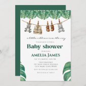 Safari Jungle Animals wild one boy Baby Shower Kaart (Voorkant / Achterkant)