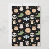Safari Jungle animaux 1er anniversaire invitation (Dos)
