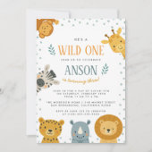Safari Jungle Animaux Anniversaire Invitation (Devant)