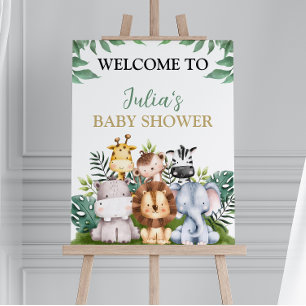 Safari Jungle Animaux Baby shower Affiche de bienv