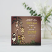 Safari Jungle Animaux Baby shower Invitation (Debout devant)