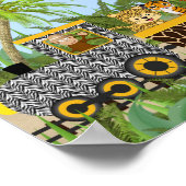 Safari Jungle Animaux en train Poster d'anniversai (Coin)