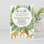 Safari jungle animaux genre révéler invitation (Debout devant)