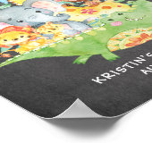 Safari Jungle Animaux Welcome Poster Baby shower (Coin)