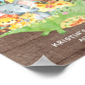 Safari Jungle Animaux Welcome Poster Baby shower (Coin)