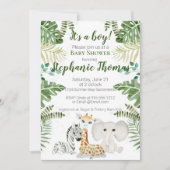 Safari Jungle Baby Boy Shower Invitation (Devant)