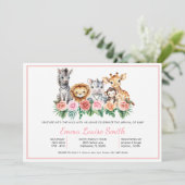Safari Jungle Baby Girl Douche Invitation (Debout devant)