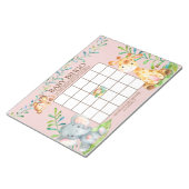 Safari Jungle Baby shower Bingo Jeu Bloc-notes (Incliné)