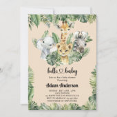 Safari Jungle Baby shower Invitation - animal mign (Devant)