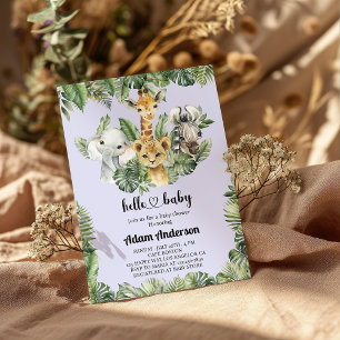 Safari Jungle Baby shower Invitation - animal mign