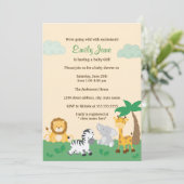 Safari Jungle Baby shower neutre  Invitation (Debout devant)