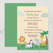Safari Jungle Baby shower neutre  Invitation (Devant / Derrière)