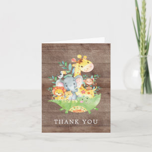 Safari Jungle Baby Shower Thank You Note Bedankkaart