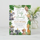 Safari Jungle Birthday Invitation for Kids (Debout devant)
